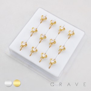 HEART CZ RIBBON NOSE HOOP BOX 316L SURGICAL STEEL